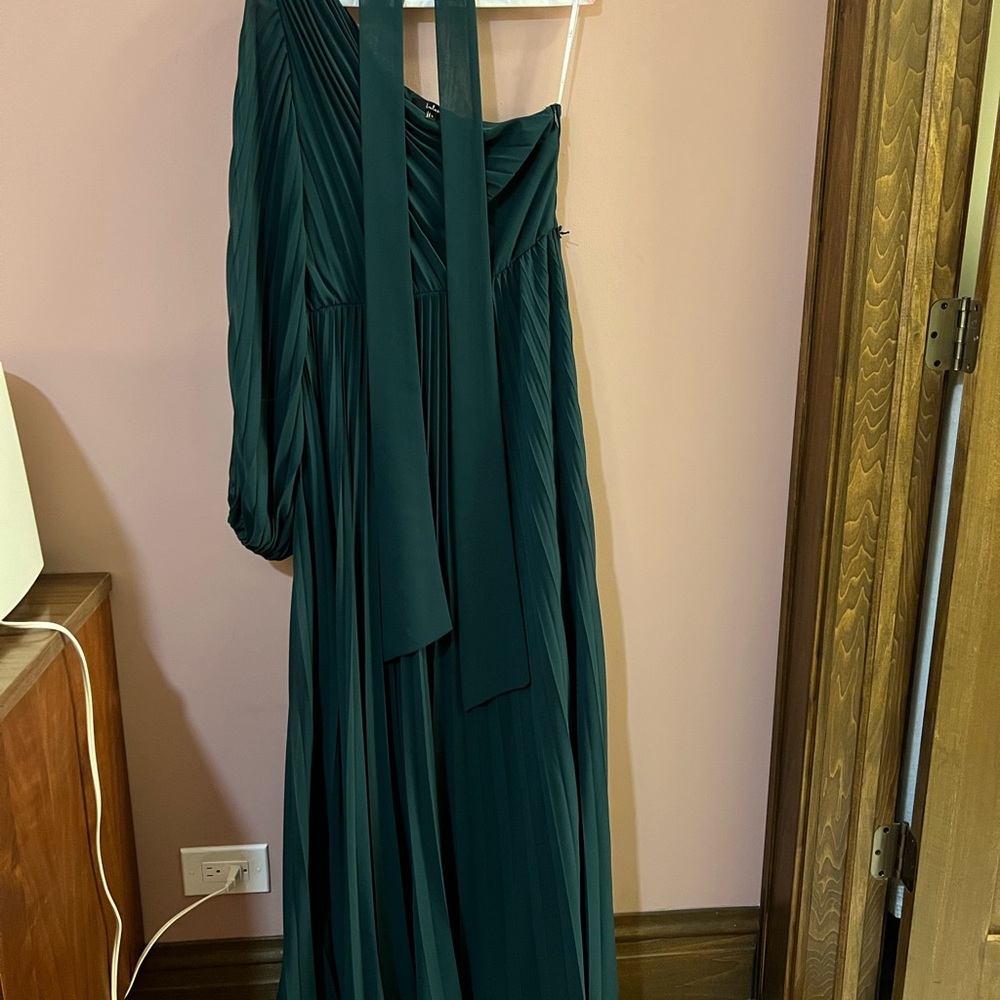 Lulu's Emerald One-Shoulder Dress
